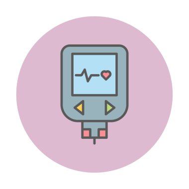 düz Glucometer ikon vektör illüstrasyon tasarımı