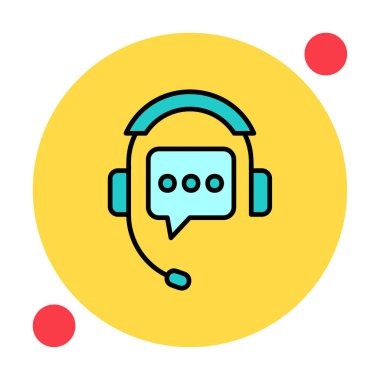 Basit Destek Hizmetleri simgesi, vektör illüstrasyonu