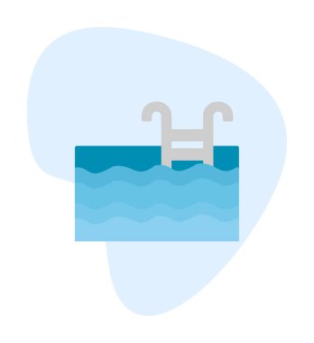  yüzme havuzu ikonu vektör illüstrasyonu