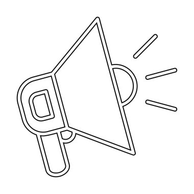 megafon ikonu. Hoparlör vektör illüstrasyonu. düz dizayn