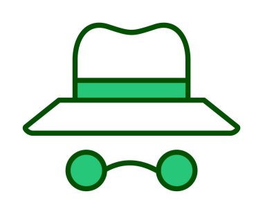 Basit Incognito simgesi, vektör illüstrasyonu