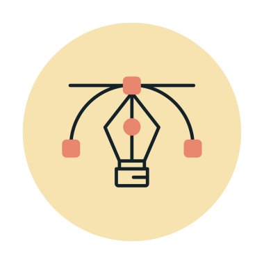 Basit kalem aracı simgesi, vektör illüstrasyonu