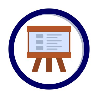 Üniversite Sunum ikonu vektör illüstrasyonu 