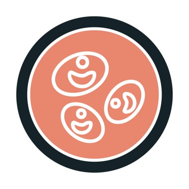 Bakteri petri kabı ve bakteri vektör simgesi 