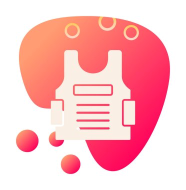 Kurşun geçirmez yelek ağ simgesi, vektör illüstrasyonu