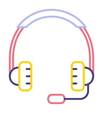 kulaklıklar düz simge, vektör illüstrasyonu