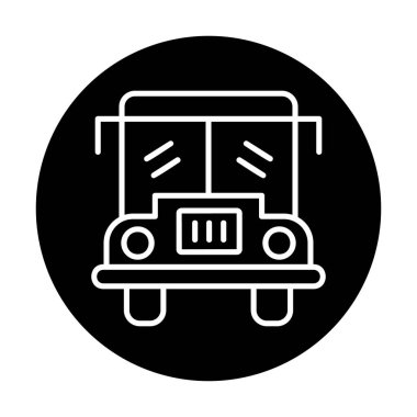 Okul otobüsü. Web simgesi basit illüstrasyon