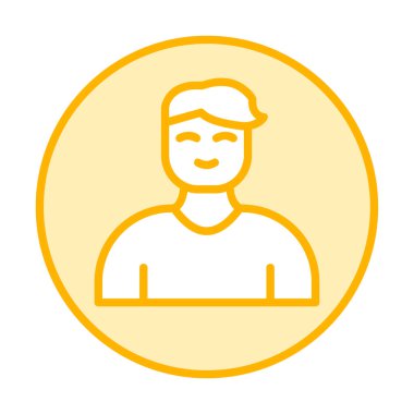 Man avatar simgesi, vektör illüstrasyonu 