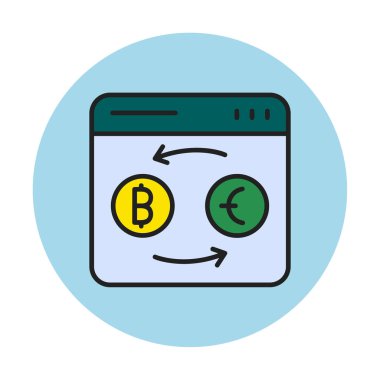 döviz kuru web sitesi vektör simgesi