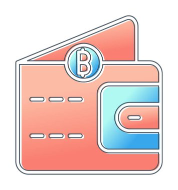 Basit Dijital Cüzdan simgesi, vektör illüstrasyonu