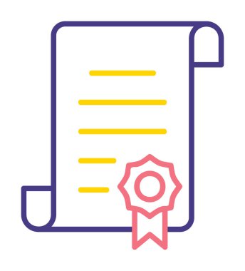 Sertifika vektör simgesi modern basit illüstrasyon                                 