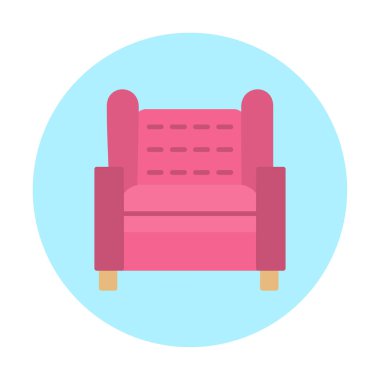 Koltuk yassı simgesi, vektör illüstrasyonu