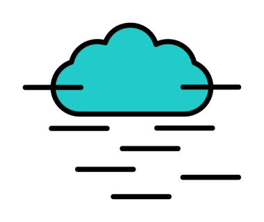 Sis ve bulut simgesi, hava sembolü, vektör illüstrasyonu   