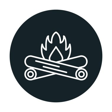 Basit düz ateş ikonu, vektör illüstrasyon tasarımı