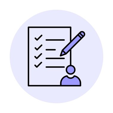 Kontrol listesi düz simgesi, vektör illüstrasyonu 