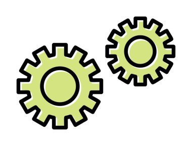 Gears'ı web simgesi, vektör çizim 