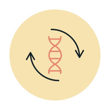 DNA ikon vektör illüstrasyonunun düz molekülü