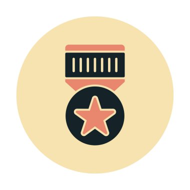 Moda düz renk olarak madalya simgesi. 