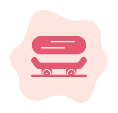 Basit kaykay simgesi, vektör illüstrasyonu