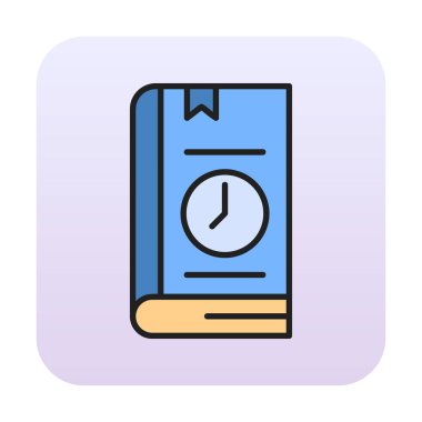 Kitap Zaman Sınırı simgesi, vektör illüstrasyonu 