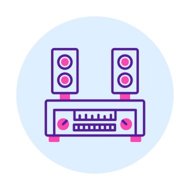 renk çizgisi ses hoparlörleri vektör çizimi 