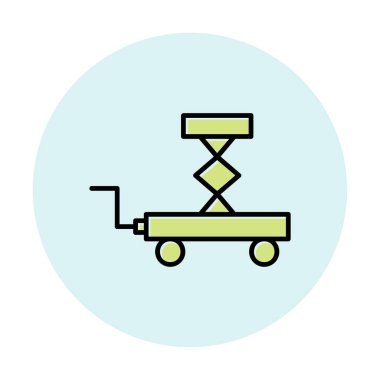 Makas kaldırma simgesi tasarımı, vektör illüstrasyonu