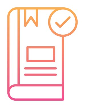  Kitap Denetimi İşaretleme simgesi, vektör illüstrasyonu   