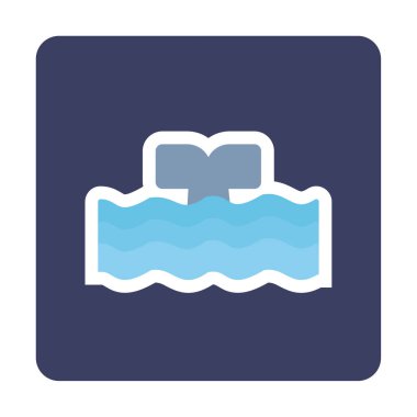 Moda tarzında izole edilmiş arka planda su ikonu olan balina kuyruğu