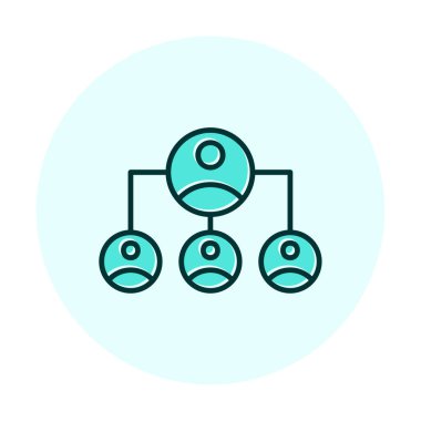 Basit Organizasyon hiyerarşisi simgesi, vektör illüstrasyonu