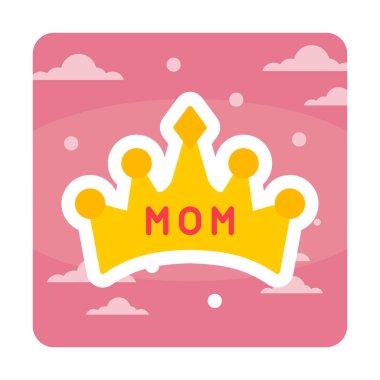 Anne tacı simgesi, vektör illüstrasyonu 