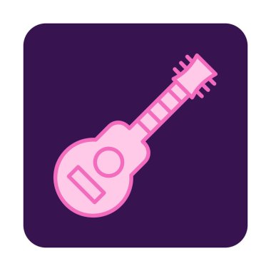 Basit düz gitar simgesi vektör çizimi