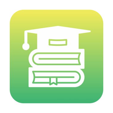 mezuniyet başlığı ve kitap simgesi vektör çizimi tasarımı