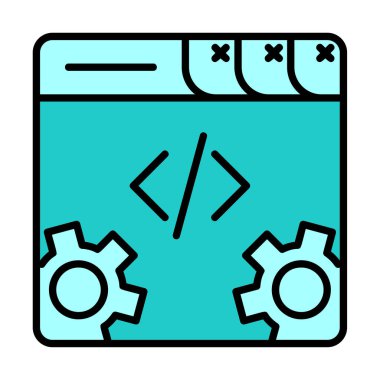 Basit programlama kodu optimizasyon simgesi, vektör illüstrasyonu