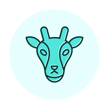 Zürafa baş web simgesi, vektör illüstrasyonu 