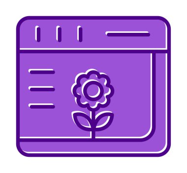 Basit Web Tarayıcı simgesi, vektör illüstrasyonu