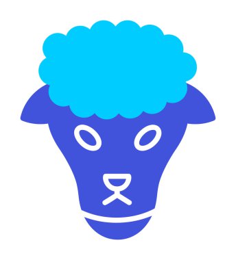 Koyun başı ağ simgesi, vektör illüstrasyonu 