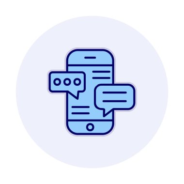 Basit akıllı telefon sohbet simgesi, vektör illüstrasyonu