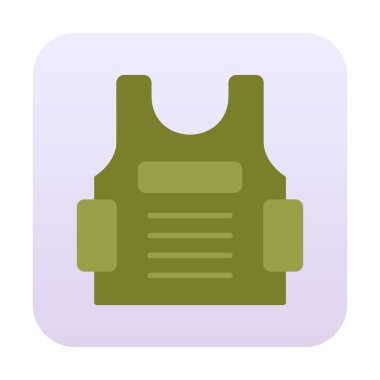 Kurşun geçirmez yelek ağ simgesi, vektör illüstrasyonu