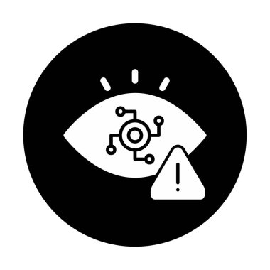 Uyarı işareti olan casus simgesi, vektör illüstrasyonu 