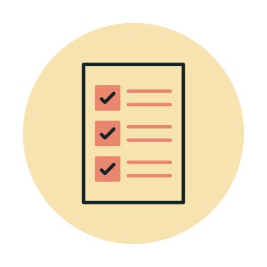 Kontrol Listesi web simgesi, vektör illüstrasyonu 