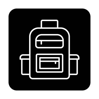 Sırt çantası düz simge vektör çizimi