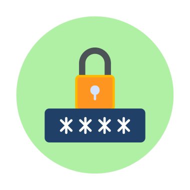 Basit Parola simgesi, vektör illüstrasyonu