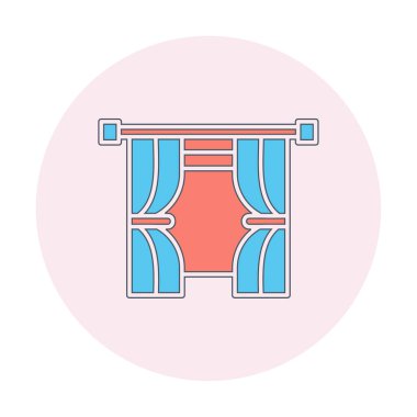 Tiyatro perdeleri simgesi, vektör illüstrasyonu 