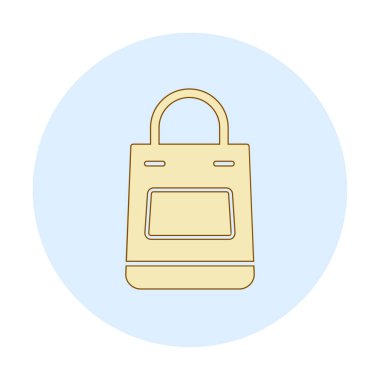 Alışveriş poşeti simgesi, vektör illüstrasyonu basit tasarım