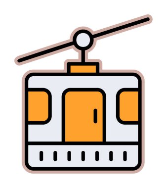 Modern Cable Car Cabin simgesinin vektör çizimi                   