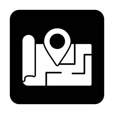 Konum iğnesi, vektör illüstrasyonlu harita simgesi