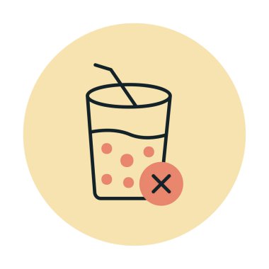 Meyve suyu işareti yok. Web simgesi basit illüstrasyon 