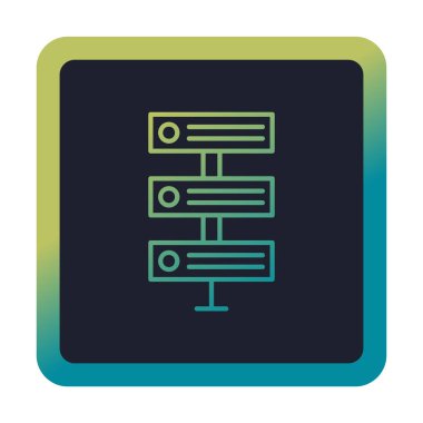 Ağ sunucu simgesinin vektör illüstrasyonu. Veritabanı basit simgesi 
