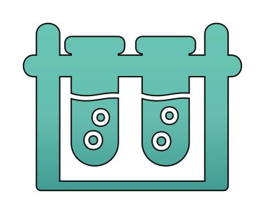 test tüpleri vektör düz renk simgesi 