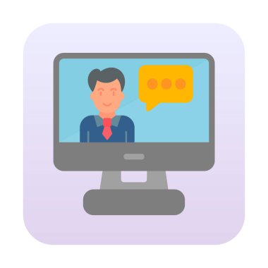 Basit Çevrimiçi Sınıf simgesi, vektör illüstrasyonu